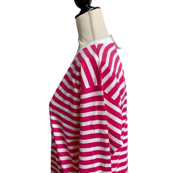 J.Crew Factory Pink White Striped Cotton Long Sleeve Tee Small NWT - Picture 6 of 13
